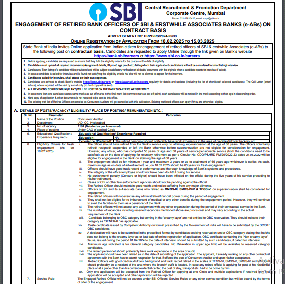 SBI Me Concurrent Auditor Padon Par Bharti ka Notification Jaari, State Bank of India Recruitment Check Latest Maharashtra Vacancy Here Now